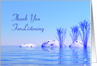 Listening Thank You Tranquil water card