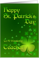 Teacher St Patrick’s Day Shamrocks card