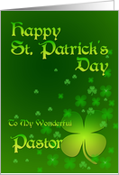 Pastor St Patrick’s Day Shamrocks card