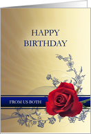 Red Rose Birthday, From Us Both card