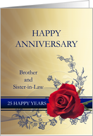25th Wedding Anniversary for Brother and Sister-in-Law card
