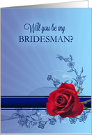 Bridesman Request with a Red Rose card