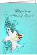 White Lily Wedding Party Matron of Honor card