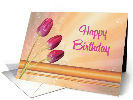 Tulips and Bubbles Birthday card (393975)
