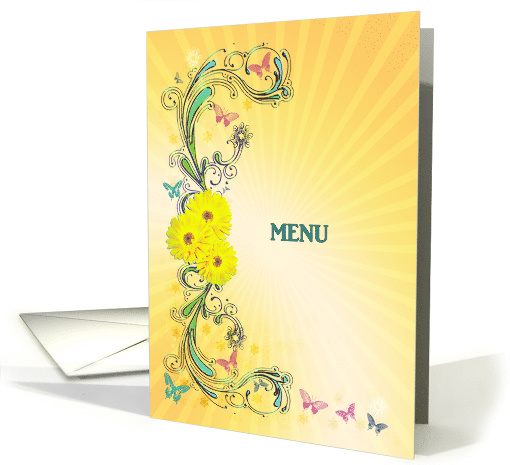 Menu with Bright Yellow Flowers card (415164)