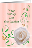 Great Grandma Birthday with a White Rose card