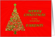 Parents, an Abstract Christmas Tree card
