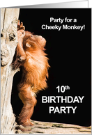 10th Birthday Party for a Cheeky Monkey card