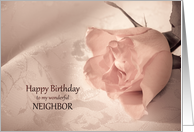 neighbor, Birthday with a Pink Rose card