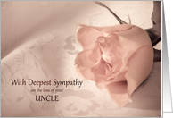 Sympathy Loss of Uncle, Pink Rose card