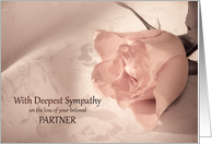 Sympathy Loss of Partner, Pink Rose card