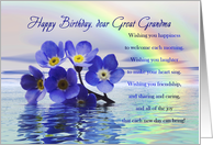 Great Grandma, Birthday, Floating Flowers card