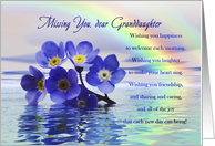Missing You Dear Granddaughter, Floating Flowers card