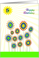 5th Birthday Happy Flowers! card