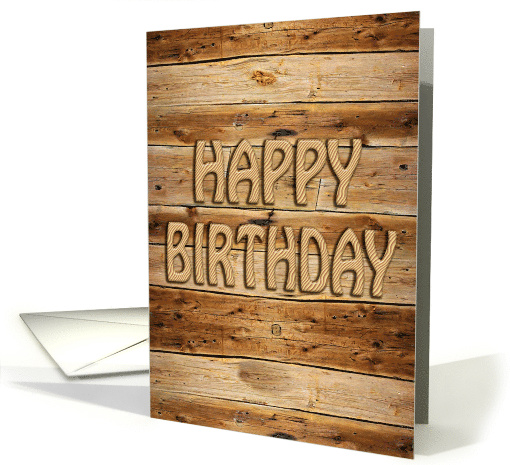 Birthday Carved Wood card (595943)