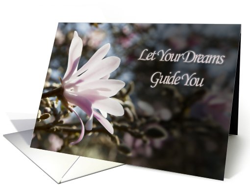 Let your dreams guide you card with magnolias card (610016)