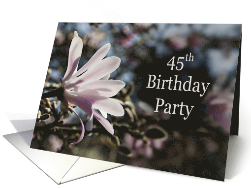 45th Birthday Party Invitation with Magnolias card (610625)