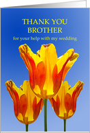 Thank You Brother for Help with my Wedding, Tulips Full of Sunshine card