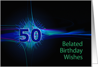 50th Belated Birthday Abstract card