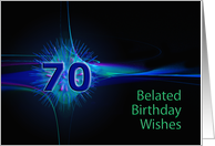 70th Belated Birthday Abstract card