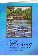 Missing daddy on Father’s Day, River Scene card