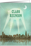 Class Reunion Party, Retro City Movie Poster with Spotlights card