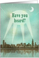 Have You Heard? Announcement Retro City Movie Poster card