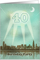 40th Birthday Party Invitation, City Movie Poster card