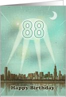 88th Birthday, Retro City Movie Poster with Spotlights card