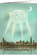 60th Birthday Party Invitation, City Movie Poster card