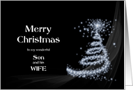 Son and his Wife, Black and White Christmas card