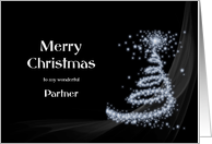 Partner, Black and White Christmas card