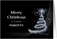 Parents, Black and White Christmas card