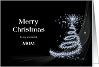 Mom, Black and White Christmas card