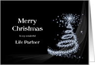 Life Partner, Classy Black and White Christmas card