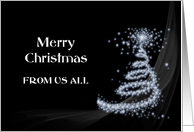 From us all, Classy Black and White Christmas card