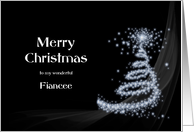 Fiancee, Classy Black and White Christmas card