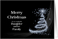 Daughter and Family, Classy Black and White Christmas card
