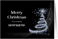 Boyfriend, Classy Black and White Christmas card