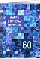 60th Birthday, Brother, Blue Squares, card