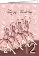 12th Birthday Ballerinas card