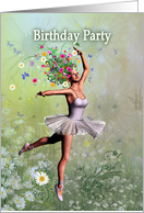 Birthday Party Invitation, Leaping Ballerina card