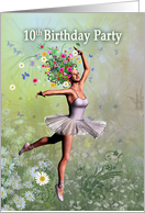 10th Birthday Party Invitation, Leaping Ballerina card