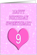 9th Birthday for Sweetheart card