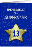 13th Birthday for a Superstar card