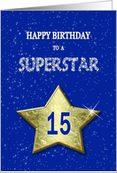 15th Birthday for a Superstar card