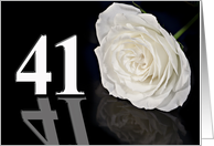 41st Birthday White Rose card