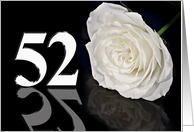 52nd Birthday White Rose card