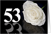 53rd Birthday White Rose card
