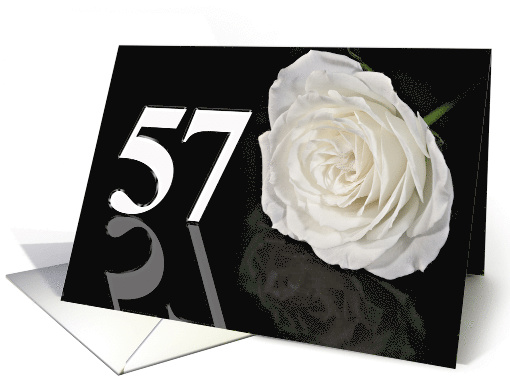 57th Birthday White Rose card (772805)